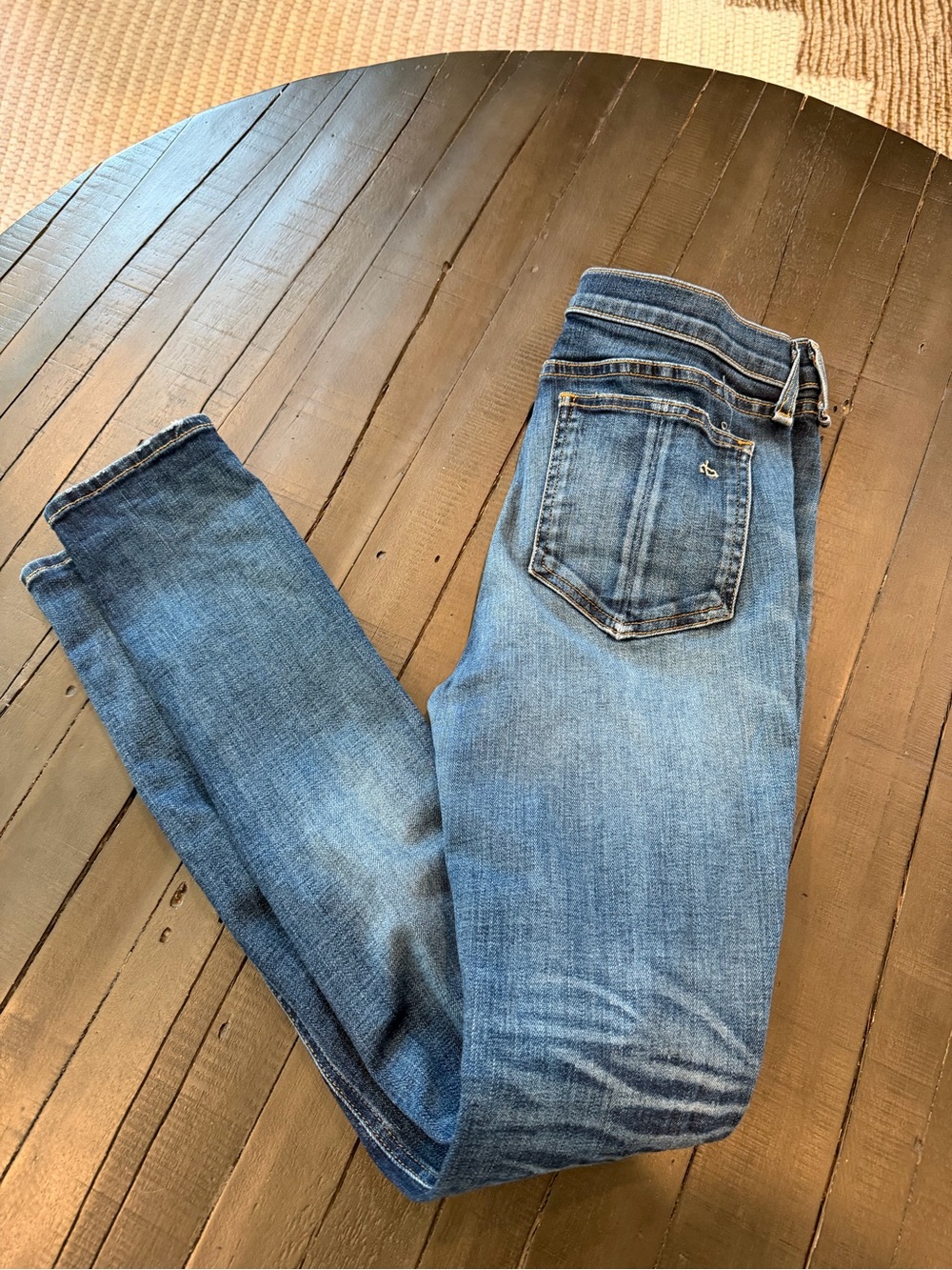 💥Rag & Bone Skinny in Vashon Distressed Ripped Denim Mid Rise Jeans Women Sz 29